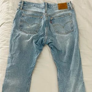 Levi 501 jeans, high rise straight leg